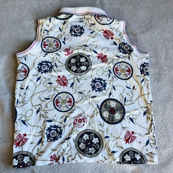 Vintage Marcia Sleeveless Collared Floral Top - Picture 9 of 10